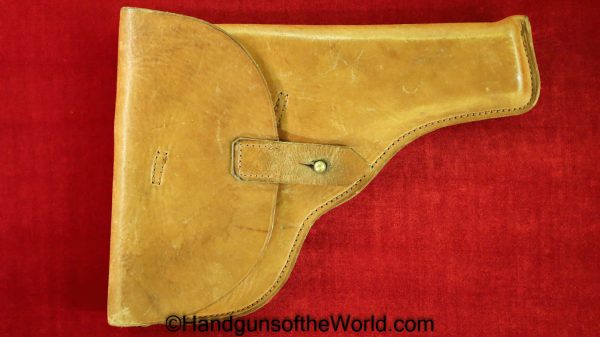 Kongsberg, 1914, Holster, German, WWII, Unmarked, tan, leather, Original, Collectible, Colt, Colten, Germany, WW2, Handgun, Pistol, Norwegian, Norway