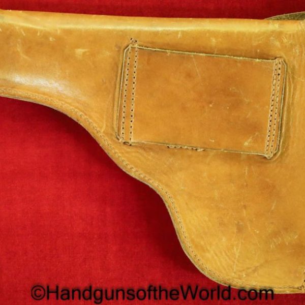 Kongsberg, 1914, Holster, German, WWII, Unmarked, tan, leather, Original, Collectible, Colt, Colten, Germany, WW2, Handgun, Pistol, Norwegian, Norway