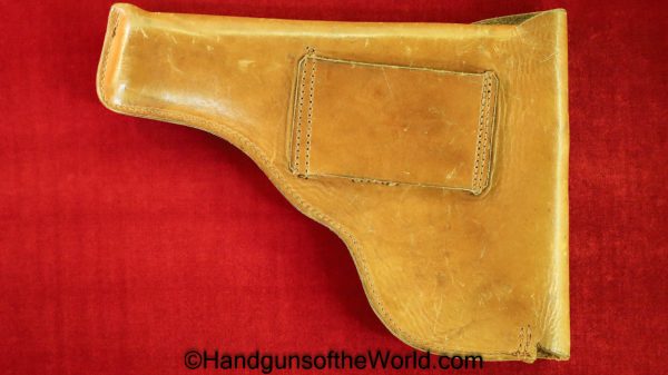 Kongsberg, 1914, Holster, German, WWII, Unmarked, tan, leather, Original, Collectible, Colt, Colten, Germany, WW2, Handgun, Pistol, Norwegian, Norway