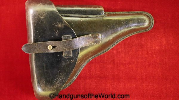 Luger, P.08, Holster, German, WWII, Dated, 1939, Black, leather, hard shell, A. Fischer-Berlin C2, Police, Original, Collectible, WW2, Germany, P08, P 08, P-08