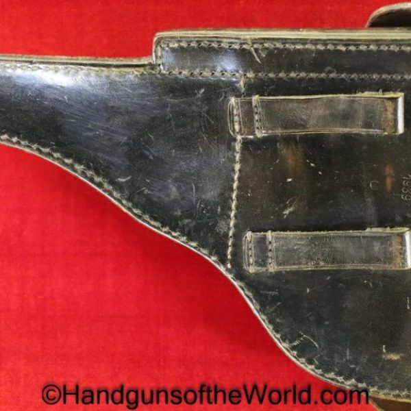 Luger, P.08, Holster, German, WWII, Dated, 1939, Black, leather, hard shell, A. Fischer-Berlin C2, Police, Original, Collectible, WW2, Germany, P08, P 08, P-08