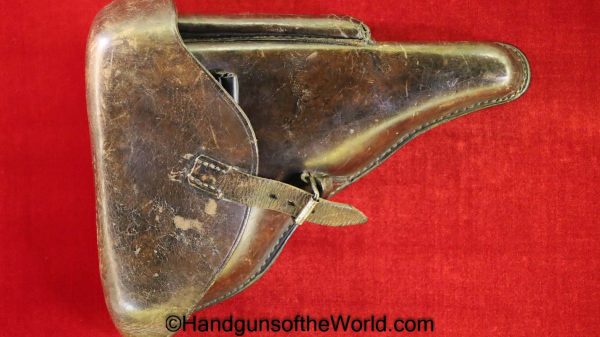 Luger, P.08, Holster, German, WWII, Dated, 1940, Brown, leather, hard shell, Wein, 40, WaA41, Original, Collectible, WW2, Germany, P08, P 08, P-08, WaA 41