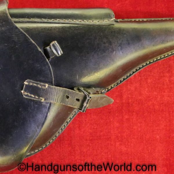Luger, P.08, Holster, German, WWII, Dated, 1942, black, leather, hard shell, jln, 42, WaA, Original, Collectible, WW2, Germany, P08, P 08, P-08