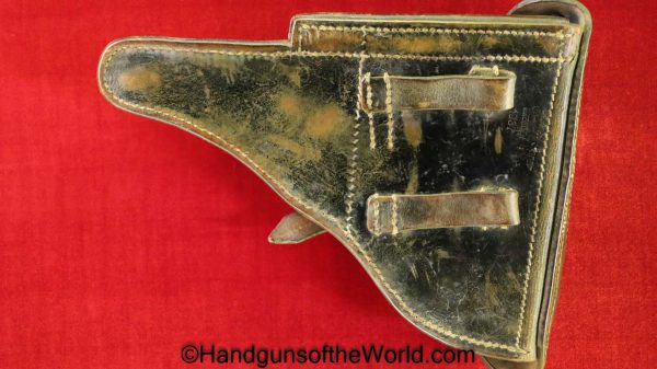 Luger, P.08, Holster, German, WWII, Dated, 1937, Black, leather, hard shell, C. Heinchen-Dresden, WaA, Original, Collectible, WW2, Germany, P08, P 08, P-08