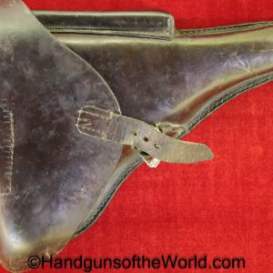 Luger, P.08, Holster, WWI, Dated, 1915, Brown, leather, Hugo Heitzel & Co-Berlin, Original, Collectible, German, Germany, WW1, P08, P 08, P-08, Pistol