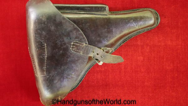 Luger, P.08, Holster, WWI, Dated, 1915, Brown, leather, Hugo Heitzel & Co-Berlin, Original, Collectible, German, Germany, WW1, P08, P 08, P-08, Pistol