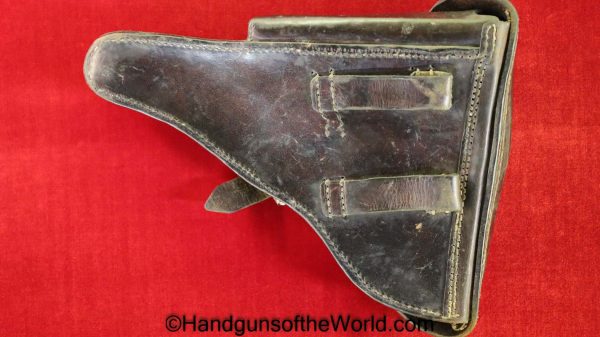 Luger, P.08, Holster, WWI, Dated, 1915, Brown, leather, Hugo Heitzel & Co-Berlin, Original, Collectible, German, Germany, WW1, P08, P 08, P-08, Pistol