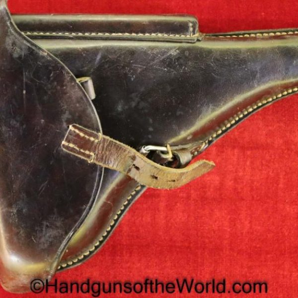 Luger, P.08, Holster, German, WWII, Dated, 1936, Black, leather, hard shell, FR & K Voegels-Koln-Deutz, Original, Collectible, WW2, Germany, P08, P 08, P-08