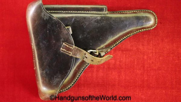 Luger, P.08, Holster, German, WWII, Dated, 1936, Black, leather, hard shell, FR & K Voegels-Koln-Deutz, Original, Collectible, WW2, Germany, P08, P 08, P-08