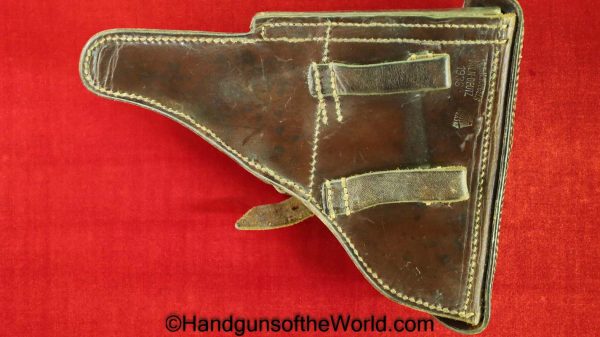 Luger, P.08, Holster, German, WWII, Dated, 1936, Black, leather, hard shell, FR & K Voegels-Koln-Deutz, Original, Collectible, WW2, Germany, P08, P 08, P-08