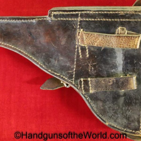 Luger, P.08, Holster, German, WWII, Dated, 1939, Brown, leather, hard shell, R. Ehrhardt Poessneck, Original, Collectible, WW2, Germany, P08, P 08, P-08