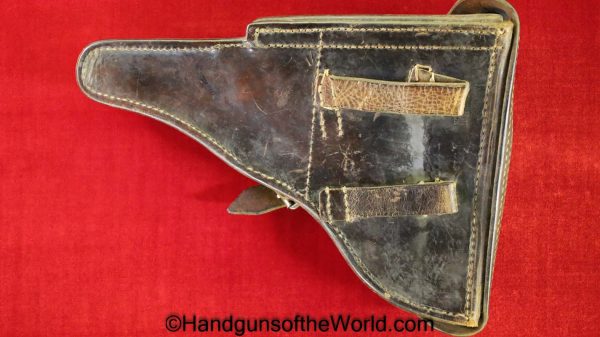 Luger, P.08, Holster, German, WWII, Dated, 1939, Brown, leather, hard shell, R. Ehrhardt Poessneck, Original, Collectible, WW2, Germany, P08, P 08, P-08