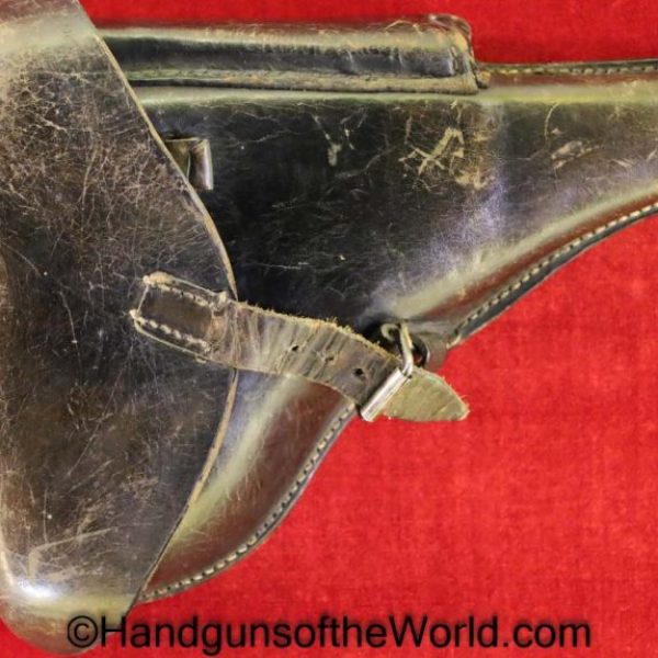 Luger, P.08, Holster, German, WWII, Dated, 1939, Black, leather, hard shell, G. Passler & Sohn, WaA750, Original, Collectible, WW2, Germany, P08, P 08, P-08