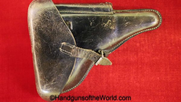 Luger, P.08, Holster, German, WWII, Dated, 1939, Black, leather, hard shell, G. Passler & Sohn, WaA750, Original, Collectible, WW2, Germany, P08, P 08, P-08
