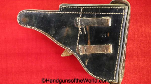 Luger, P.08, Holster, German, WWII, Dated, 1939, Black, leather, hard shell, G. Passler & Sohn, WaA750, Original, Collectible, WW2, Germany, P08, P 08, P-08