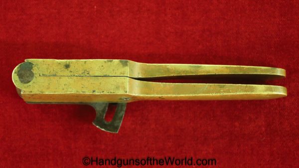 Colt, Bullet Mold, .36, Caliber, brass, straight legs, squared spruce Cutter, Original, Collectible, 36, Bullet, Mold, Lead, Old, Vintage, Real, Period