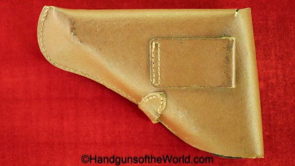 Mauser, HSc, Holster, WWII, Era, Unmarked, brown, Ersatz, Original, Collectible, WW2, German, Germany, Handgun, Pistol, Hand gun, Pocket, Vintage, Period