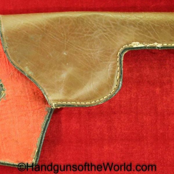 Nambu, Type 14, Holster, Brown, leather, red fabric lining, Unmarked, Commercial pattern, Commercial Original, Collectible, Handgun, Pistol, Hand gun