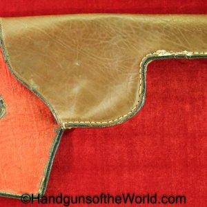 Nambu, Type 14, Holster, Brown, leather, red fabric lining, Unmarked, Commercial pattern, Commercial Original, Collectible, Handgun, Pistol, Hand gun