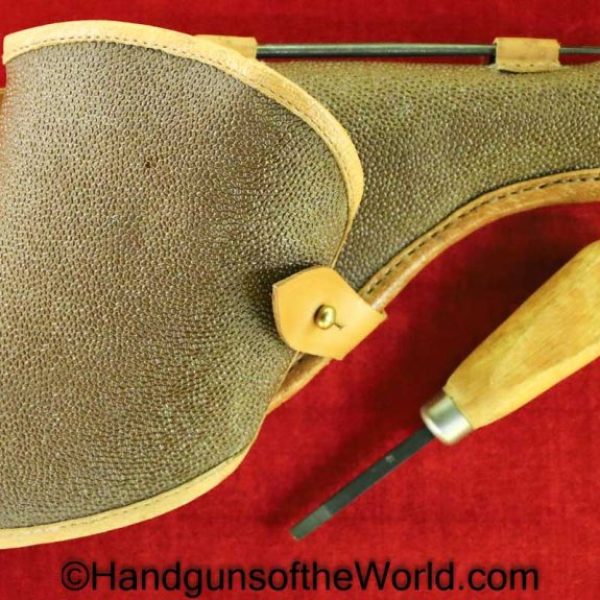 Russian, 1895, Nagant, Revolver, Holster, Brown, Pebble grain, leather fittings, Ink stamps, dated, 1988, with screwdriver, with cleaning rod, Original