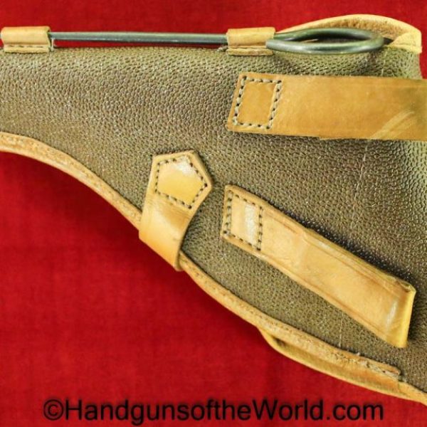 Russian, 1895, Nagant, Revolver, Holster, Brown, Pebble grain, leather fittings, Ink stamps, dated, 1988, with screwdriver, with cleaning rod, Original