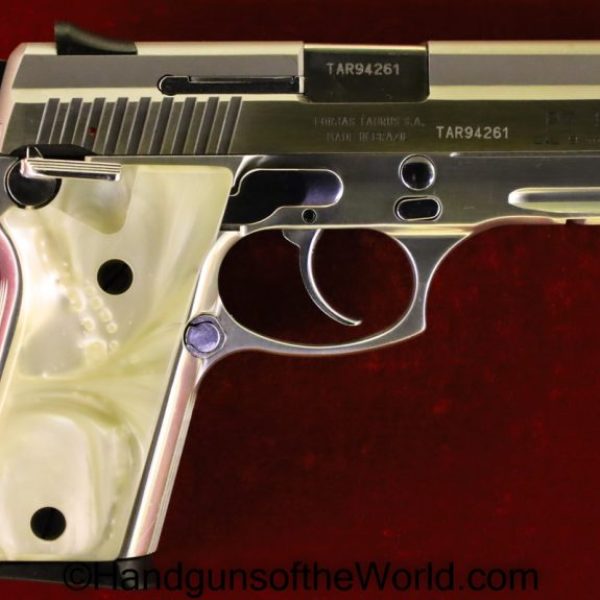 Taurus, PT911, 9mm, Stainless, Pearlite Grips, Pearlite, Brazil Brazilian, Handgun, Pistol, Collectible, Modern, 911, PT, PT-911, Hand gun