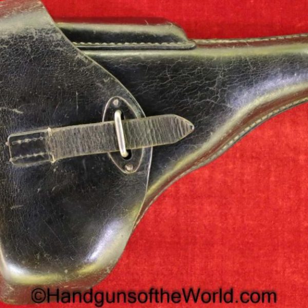 Walther, P-38, Holster, German, Dated, 1943, Black, leather, hard shell, CXB 43, WaA195,  Germany, WWII, WW2, Original, Collectible, P38, P.38, P 38, cxb, 43