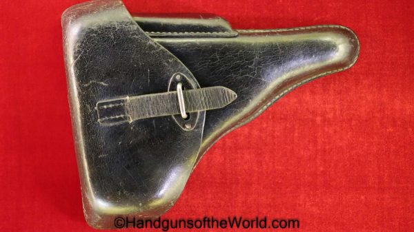 Walther, P-38, Holster, German, Dated, 1943, Black, leather, hard shell, CXB 43, WaA195, Germany, WWII, WW2, Original, Collectible, P38, P.38, P 38, cxb, 43