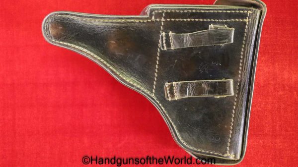 Walther, P-38, Holster, German, Dated, 1943, Black, leather, hard shell, CXB 43, WaA195, Germany, WWII, WW2, Original, Collectible, P38, P.38, P 38, cxb, 43