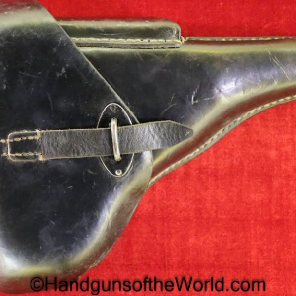 Walther, P-38, Holster, German, Dated, 1943, Black, leather, hard shell, GXY 1943, WaA, Germany, WWII, WW2, Original, Collectible, P38, P.38, P 38, gxy, 43