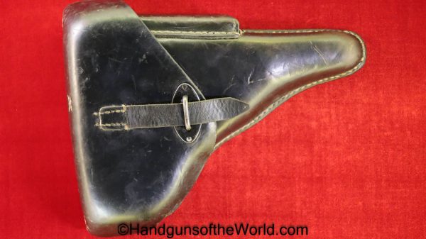 Walther, P-38, Holster, German, Dated, 1943, Black, leather, hard shell, GXY 1943, WaA, Germany, WWII, WW2, Original, Collectible, P38, P.38, P 38, gxy, 43