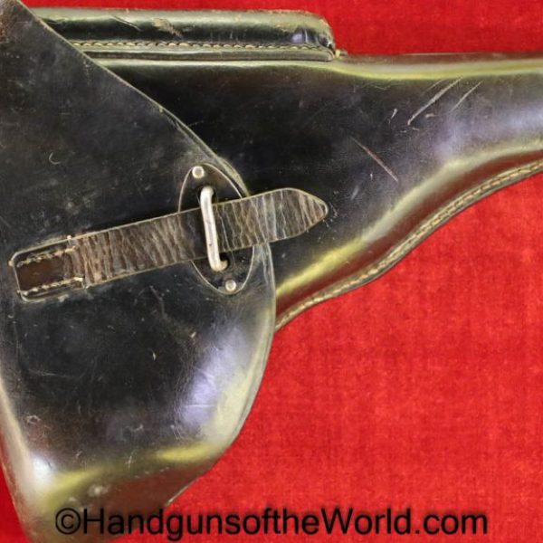 Walther, P-38, Holster, German, Dated, 1941, Black, leather, hard shell, CGA, 41, WaA, Germany, WWII, WW2, Original, Collectible, P38, P.38, P 38, cga 41