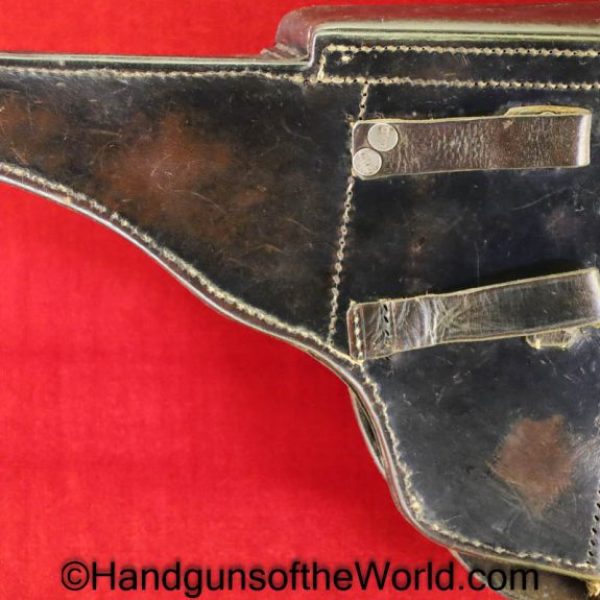 Walther, P-38, Holster, German, Dated, 1941, Black, leather, hard shell, CGA, 41, WaA, Germany, WWII, WW2, Original, Collectible, P38, P.38, P 38, cga 41
