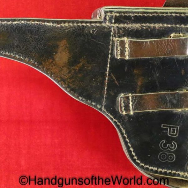 Walther, P-38, Holster, German, Dated, 1941, Black, leather, hard shell, BDR 41, WaA, Germany, WWII, WW2, Original, Collectible, P38, P.38, P 38, bdr, 41