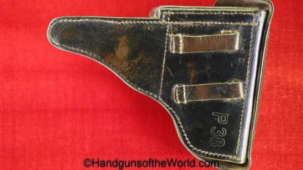 Walther, P-38, Holster, German, Dated, 1941, Black, leather, hard shell, BDR 41, WaA, Germany, WWII, WW2, Original, Collectible, P38, P.38, P 38, bdr, 41