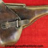 Walther, P-38, Holster, German, Brown, leather, hard shell, Akah Oakleaf 9, WaA, Germany, WWII, WW2, Original, Collectible, P38, P.38, P 38, Handgun, Pistol