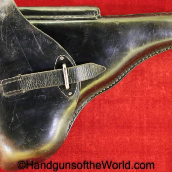 Walther, P-38, Holster, German, Dated, 1943, Black, leather, hard shell,  JLN, 43, WaA, Germany, WWII, WW2, Original, Collectible, P38, P.38, P 38