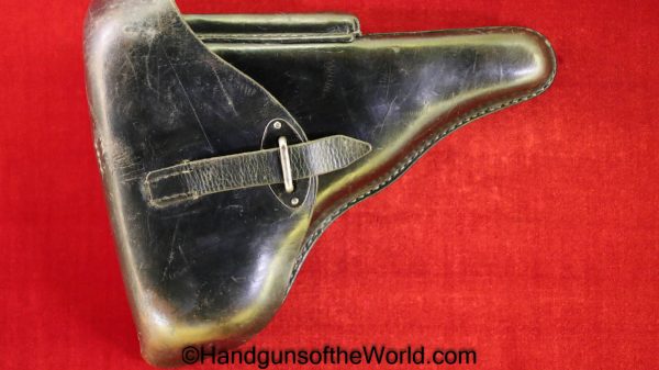 Walther, P-38, Holster, German, Dated, 1943, Black, leather, hard shell, JLN, 43, WaA, Germany, WWII, WW2, Original, Collectible, P38, P.38, P 38