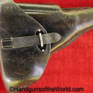 Walther, P-38, Holster, German, Dated, 1942, Black, leather, hard shell, CXB, 42, WaA, Germany, WWII, WW2, Original, Collectible, P38, P.38, P 38, cxb42