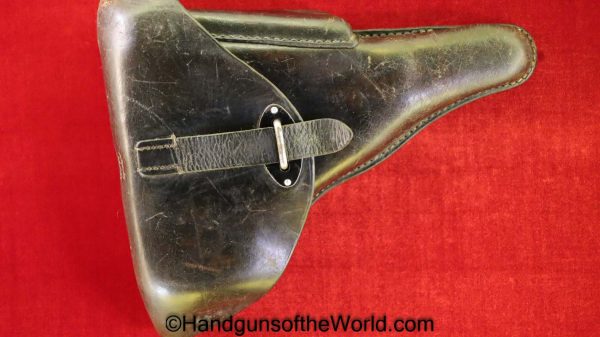 Walther, P-38, Holster, German, Dated, 1942, Black, leather, hard shell, CXB, 42, WaA, Germany, WWII, WW2, Original, Collectible, P38, P.38, P 38, cxb42