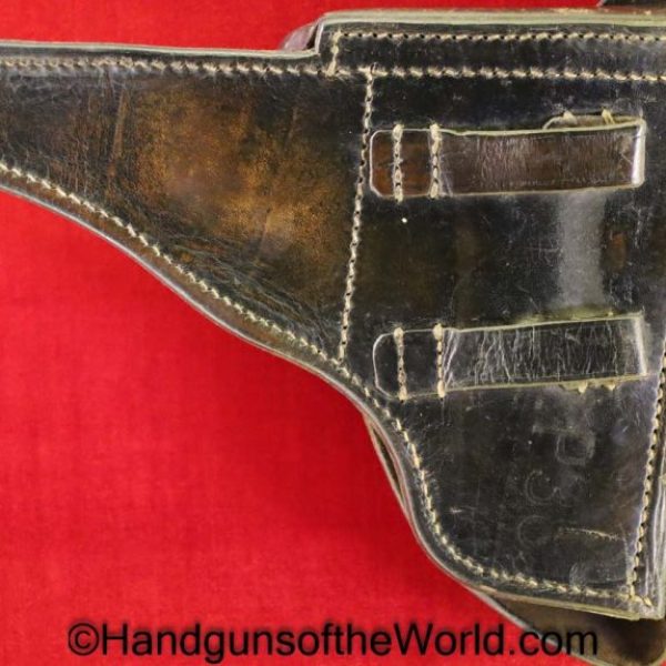Walther, P-38, Holster, German, Dated, 1942, Black, leather, hard shell, CXB, 42, WaA, Germany, WWII, WW2, Original, Collectible, P38, P.38, P 38, cxb42