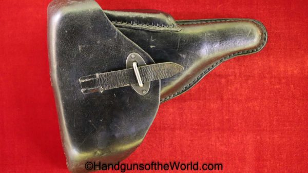 Walther, P-38, Holster, German, Dated, 1944, Black, leather, hard shell, ndk, 44, WaA, Germany, WWII, WW2, Original, Collectible, P38, P.38, P 38, Polish