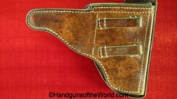 Walther, P-38, Holster, German, Dated, 1944, Black, leather, hard shell, ndk, 44, WaA, Germany, WWII, WW2, Original, Collectible, P38, P.38, P 38, Polish