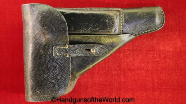 Walther, P-38, Holster, German, Dated, 1944, Black, leather, pebble grain, breakaway, CXB, 4, Germany, WWII, WW2, Original, Collectible, P38, P.38, P 38