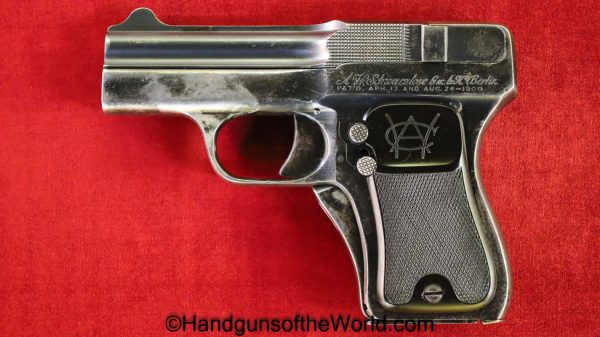 Schwarzlose, 1908, 7.65mm, Blow Forward, Model, German, Germany, Handgun, Pistol, C&R, Collectible, Pocket, 32, .32, acp, auto, 7.65, Hand gun