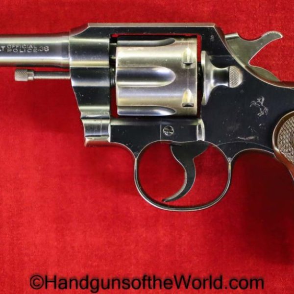 Colt, Official Police, .38 Special, US, Military, with Holster, 1943, Handgun, Revolver, C&R, Collectible, 38, .38, Special, WWII, WW2, Hand gun, Americana