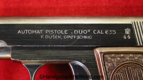 CZ, Duo, 6.35mm, Dated, 1944, Full Rig, Outstanding, Czech, Czechoslovakia, Handgun, Pistol, C&R, Collectible, WWII, WW2, German, VP, Vest Pocket, .25, 25