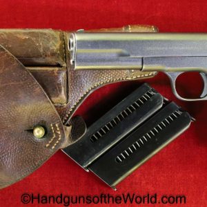 Husqvarna, 1907, 9mm, Swedish, Military, Full Rig, Sweden, Handgun, Pistol, C&R, Collectible, Browning, Long, with Holster, Holster, Model, Hand gun