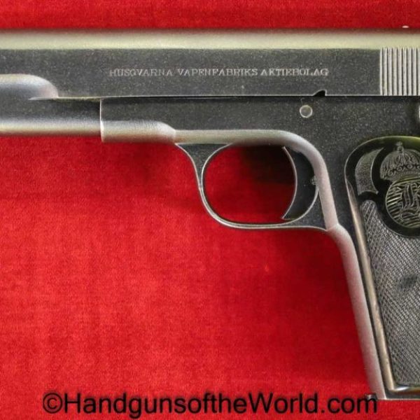 Husqvarna, 1907, 9mm, Swedish, Military, Full Rig, Sweden, Handgun, Pistol, C&R, Collectible, Browning, Long, with Holster, Holster, Model, Hand gun
