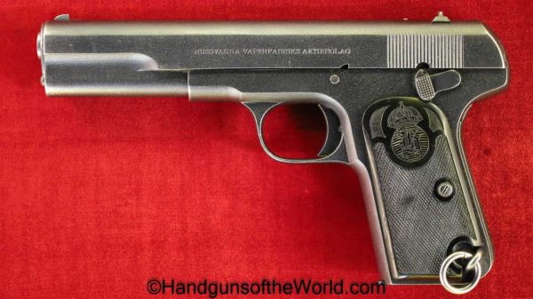 Husqvarna, 1907, 9mm, Swedish, Military, Full Rig, Sweden, Handgun, Pistol, C&R, Collectible, Browning, Long, with Holster, Holster, Model, Hand gun